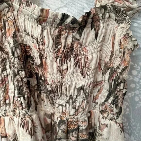 All Saints Floral Maxi Dress - Cream and Brown - Picture 4 of 9